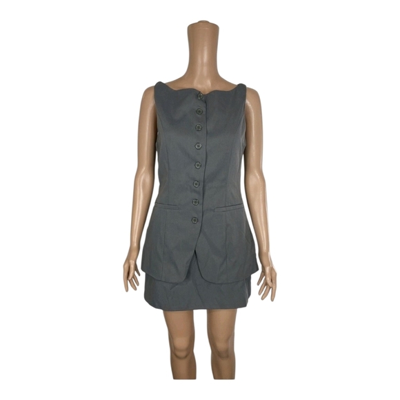 All THE WAYS Womens Moxie Mini Skirt & Vest Top Set Size Small Grey - Picture 4 of 10